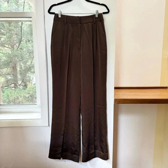 New Favorite Daughter Anthropologie The Favorite Pants Split High Rise Brown 0 - Picture 4 of 17